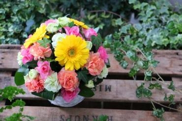 お祝いのアレンジメント「フラワーショップ花太郎」（北海道旭川市の花屋）のギャラリー写真